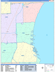 St. Clair Shores Wall Map Color Cast Style 2026